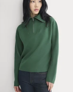 Double Knit Half-Zip in Cotton Merino
