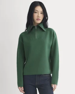 Double Knit Half-Zip in Cotton Merino
