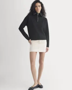 Double Knit Half-Zip in Cotton Merino