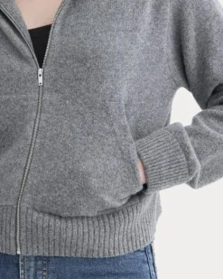 Full-Zip Hoodie in Wool Cashmere