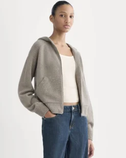 Full-Zip Hoodie in Wool Cashmere