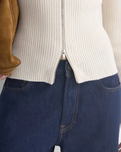Full-Zip Ribbed Jacket in Everyday Cotton