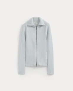 Full-Zip Ribbed Jacket in Everyday Cotton