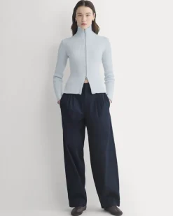Full-Zip Ribbed Jacket in Everyday Cotton