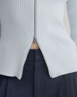 Full-Zip Ribbed Jacket in Everyday Cotton