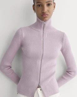 Full-Zip Ribbed Jacket in Everyday Cotton