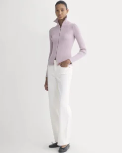 Full-Zip Ribbed Jacket in Everyday Cotton