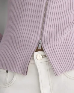 Full-Zip Ribbed Jacket in Everyday Cotton