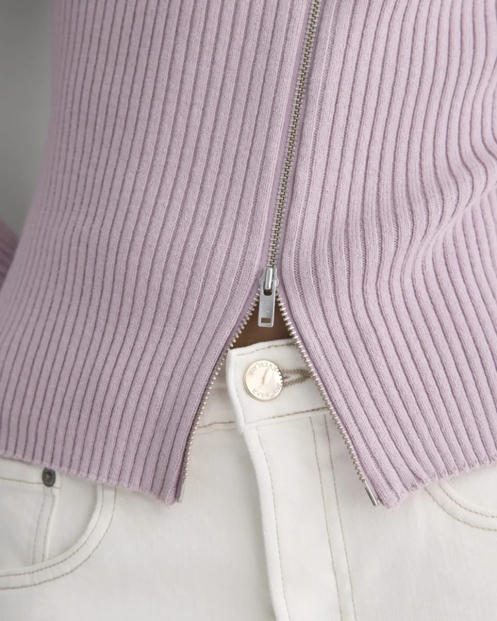 Full-Zip Ribbed Jacket in Everyday Cotton