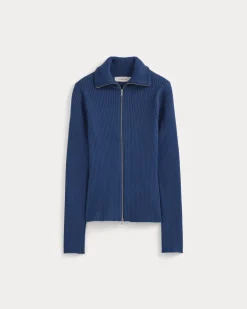 Full-Zip Ribbed Jacket in Everyday Cotton