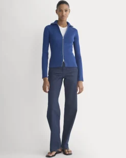 Full-Zip Ribbed Jacket in Everyday Cotton