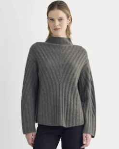 Funnel-Neck Sweater in Wool Cashmere