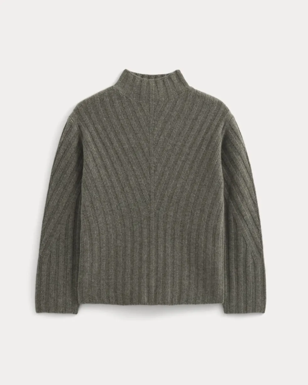 Funnel-Neck Sweater in Wool Cashmere