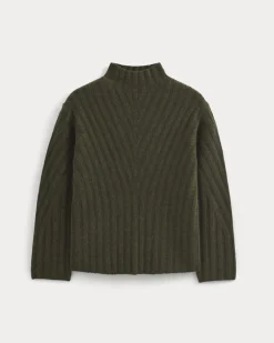 Funnel-Neck Sweater in Wool Cashmere