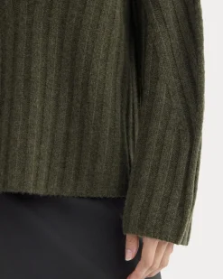 Funnel-Neck Sweater in Wool Cashmere