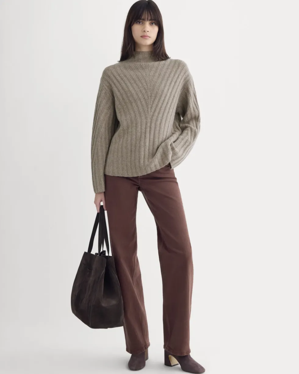 Funnel-Neck Sweater in Wool Cashmere