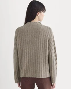 Funnel-Neck Sweater in Wool Cashmere