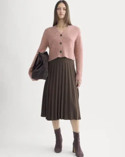 High V Cropped Cardigan in Alpaca