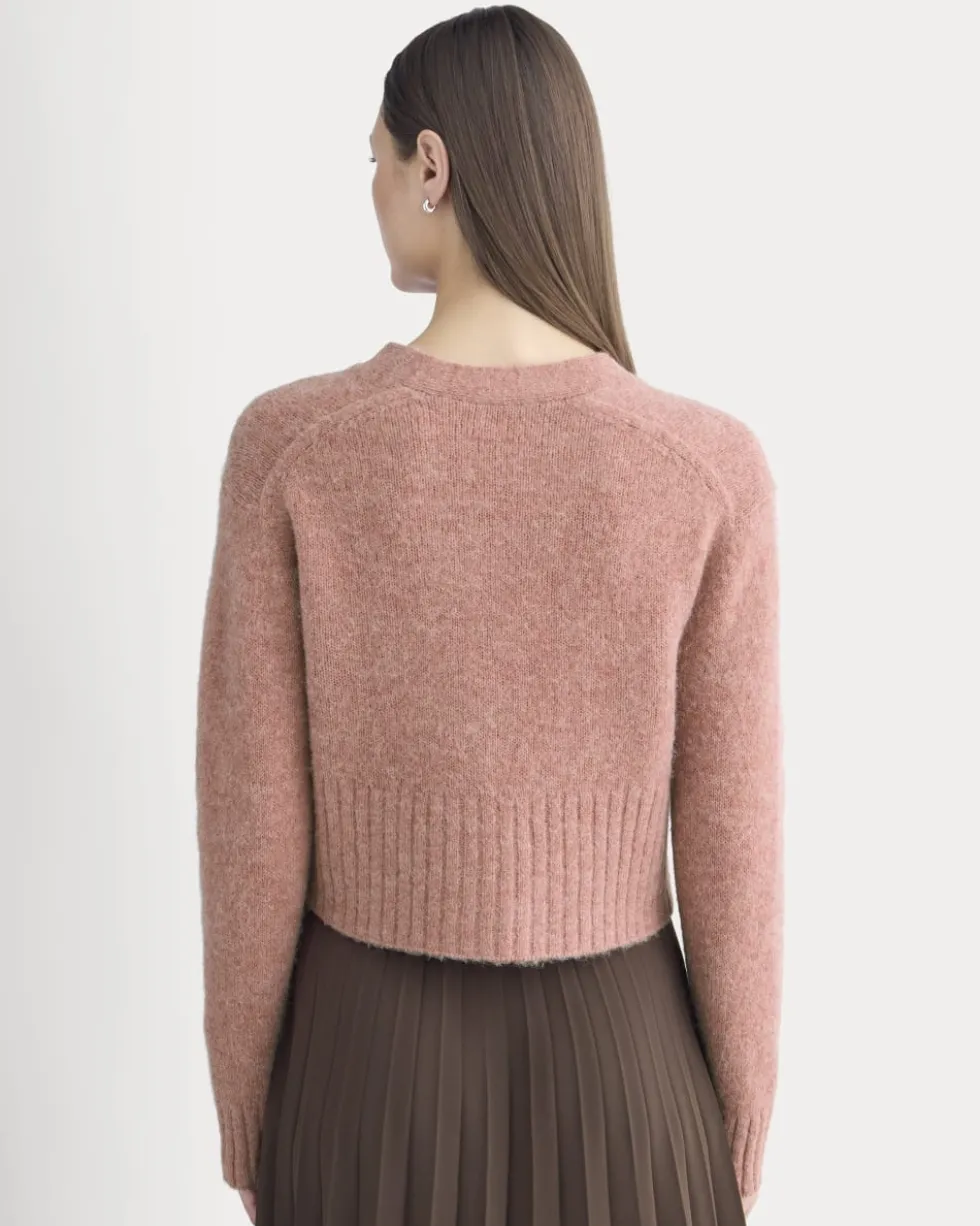 High V Cropped Cardigan in Alpaca