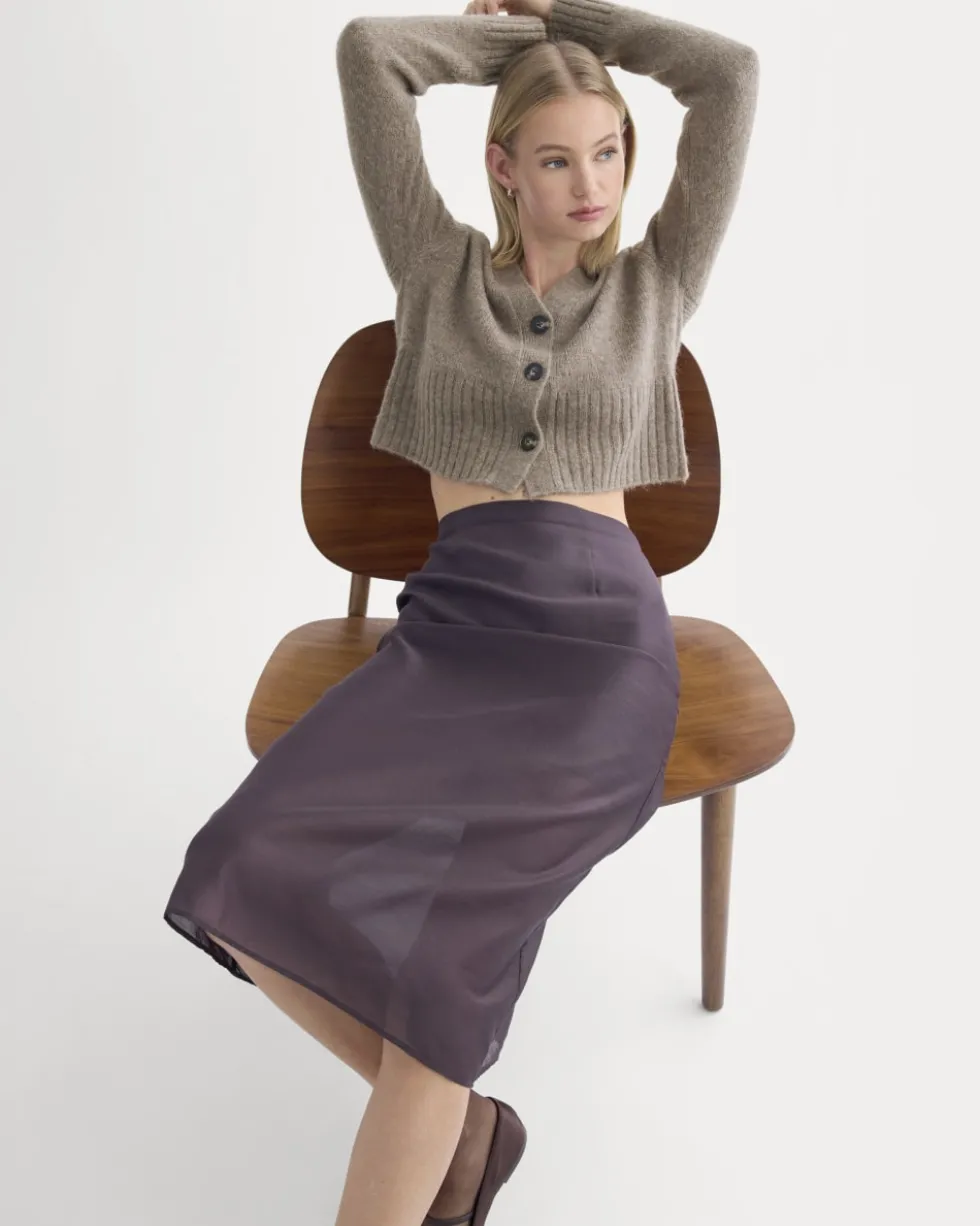 High V Cropped Cardigan in Alpaca
