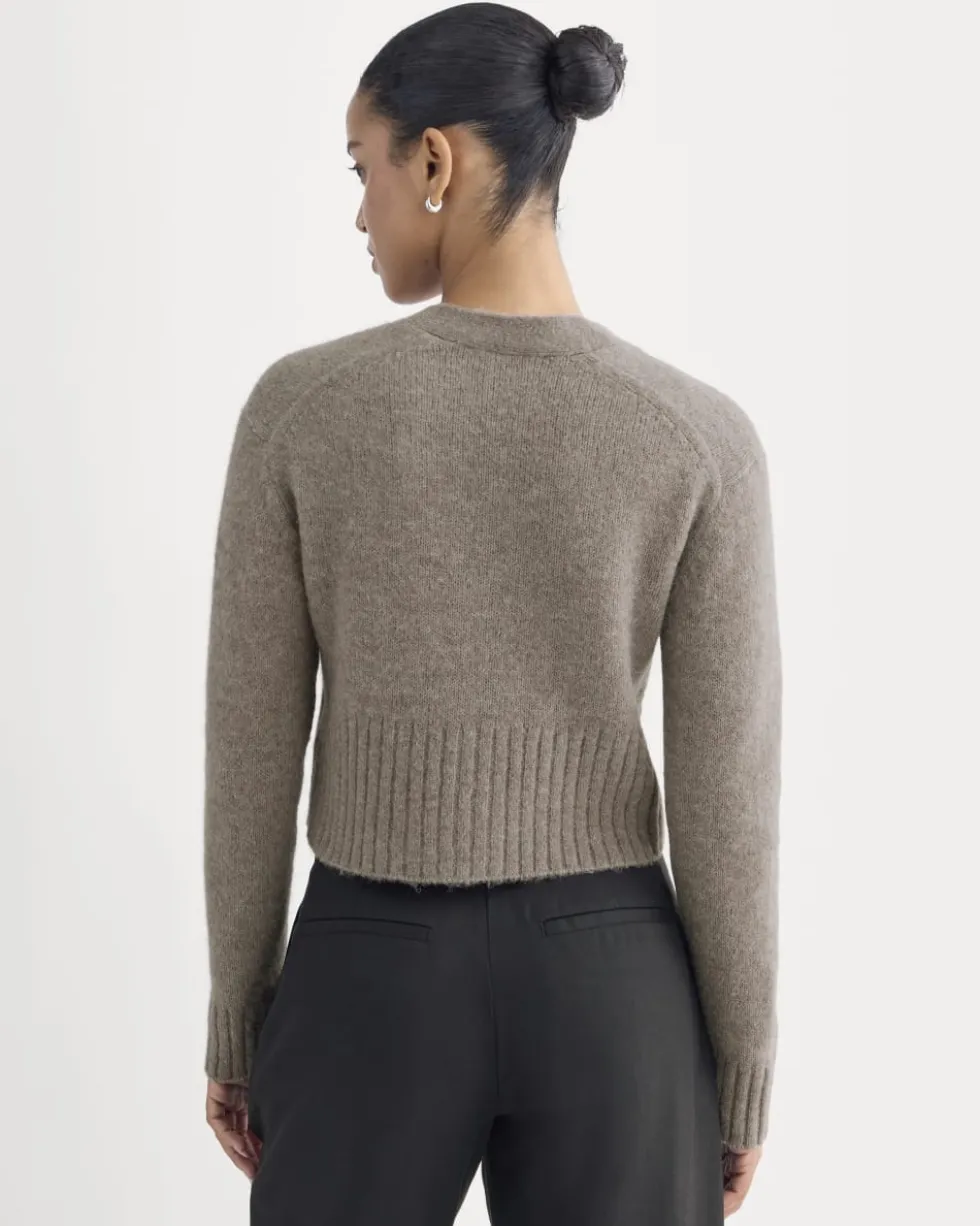 High V Cropped Cardigan in Alpaca
