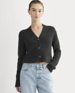 High V Cropped Cardigan in Alpaca
