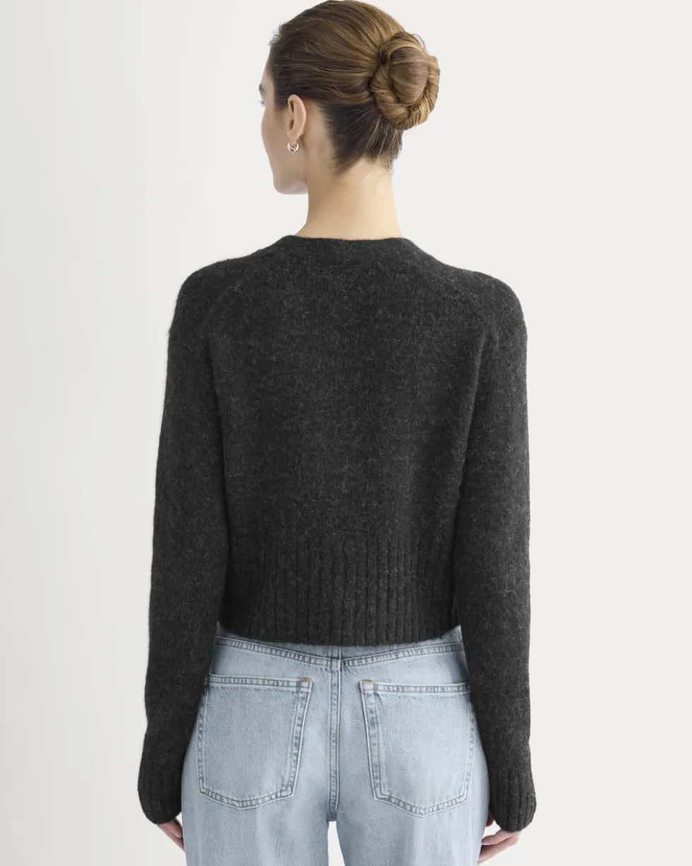 High V Cropped Cardigan in Alpaca