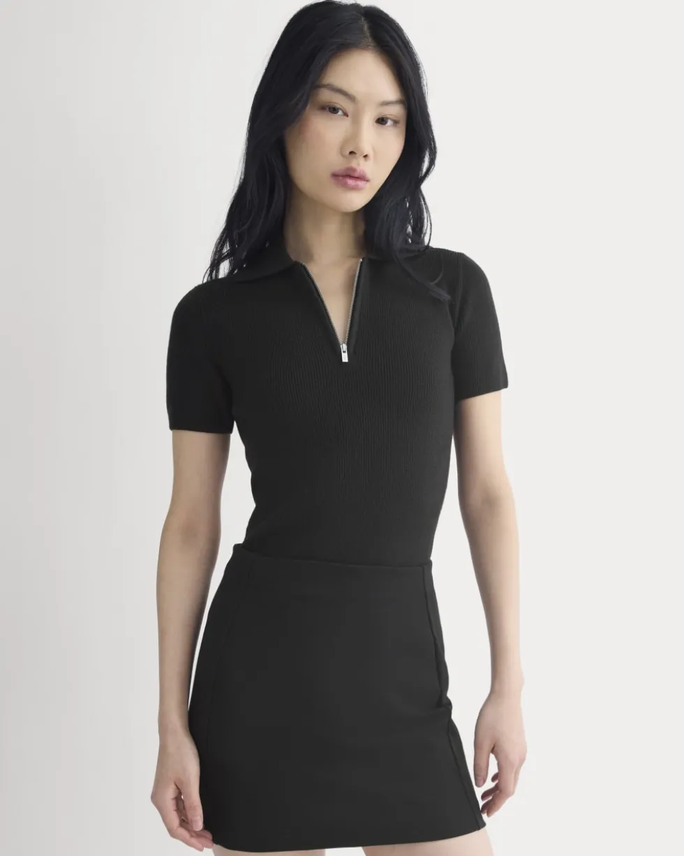 Knit Quarter-Zip Polo