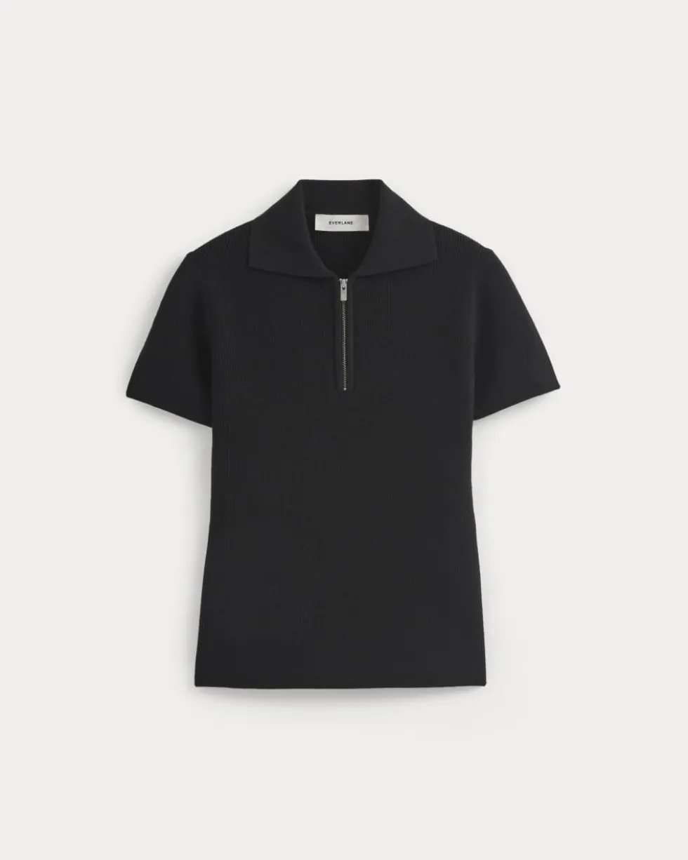 Knit Quarter-Zip Polo