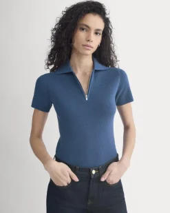 Knit Quarter-Zip Polo