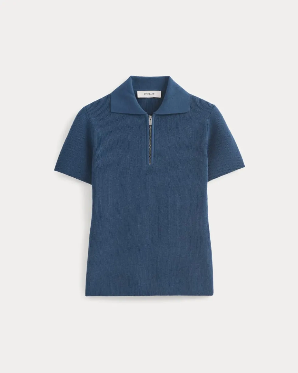 Knit Quarter-Zip Polo