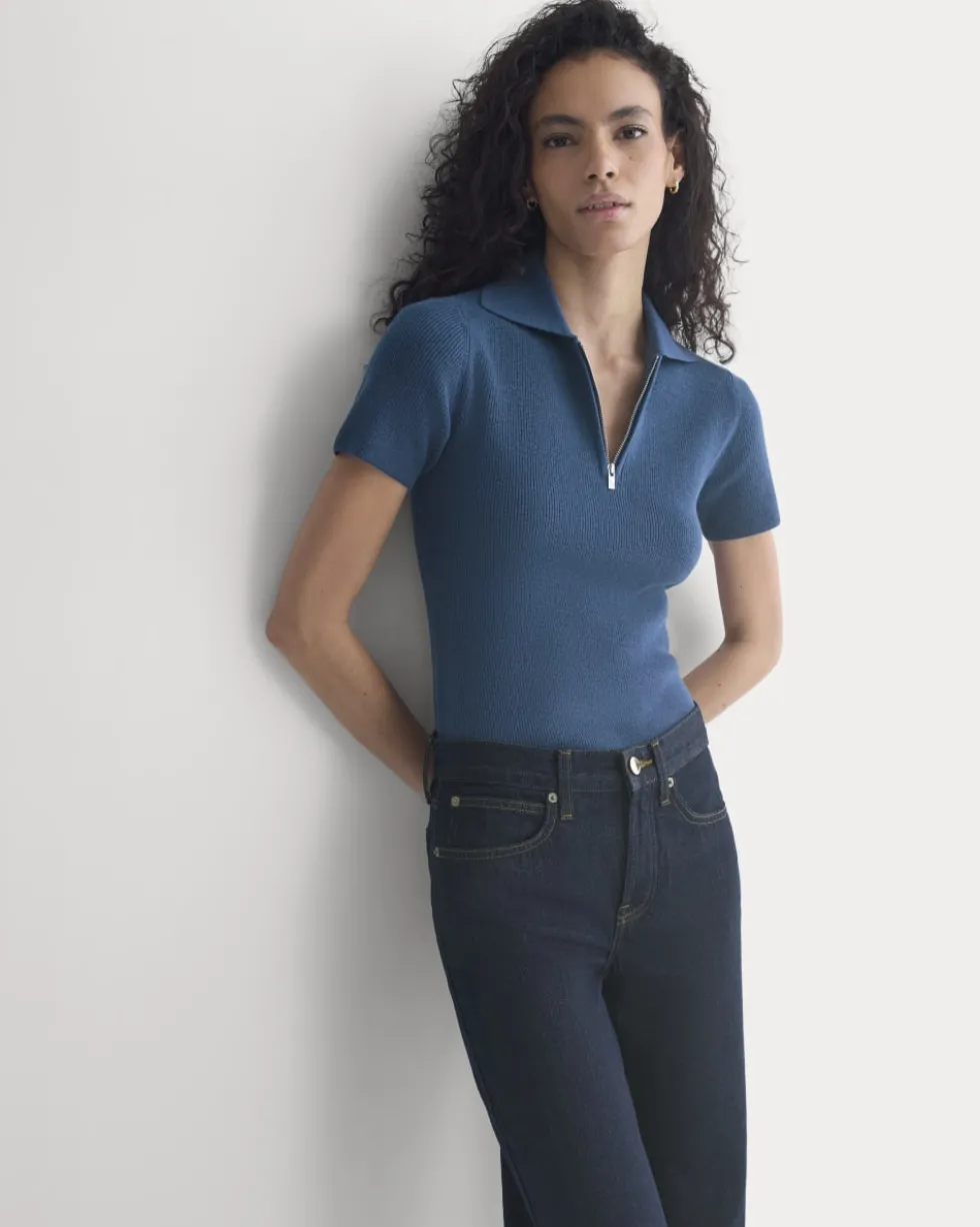 Knit Quarter-Zip Polo