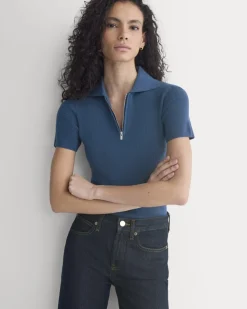 Knit Quarter-Zip Polo