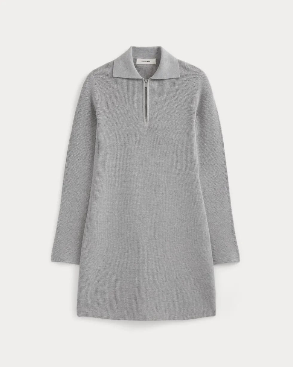 Knit Quarter-Zip Polo Dress