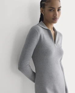 Knit Quarter-Zip Polo Dress