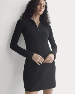 Knit Quarter-Zip Polo Dress