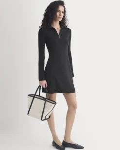 Knit Quarter-Zip Polo Dress