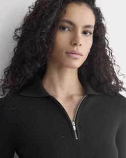 Knit Quarter-Zip Polo Dress