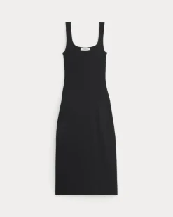 Knit Square-Neck Midi Dress
