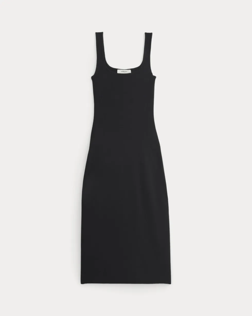 Knit Square-Neck Midi Dress