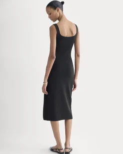 Knit Square-Neck Midi Dress