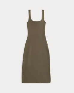 Knit Square-Neck Midi Dress
