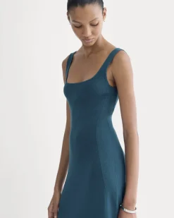 Knit Square-Neck Midi Dress