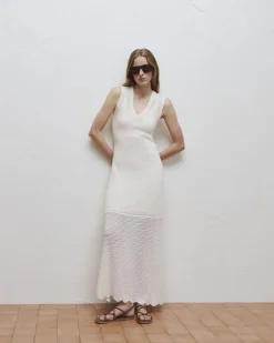 Lace Knit Maxi Sweater Dress
