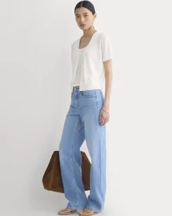 Lace Trim Cardigan in Fine Linen