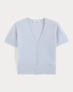 Lace Trim Cardigan in Fine Linen