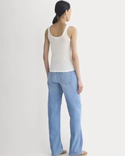Lace-Trimmed Tank in Fine Linen