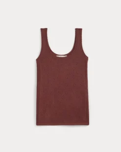 Lace-Trimmed Tank in Fine Linen