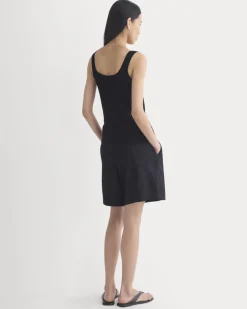 Lace-Trimmed Tank in Fine Linen