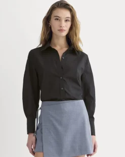 Lantern-Sleeve Shirt in Lightweight Cotton